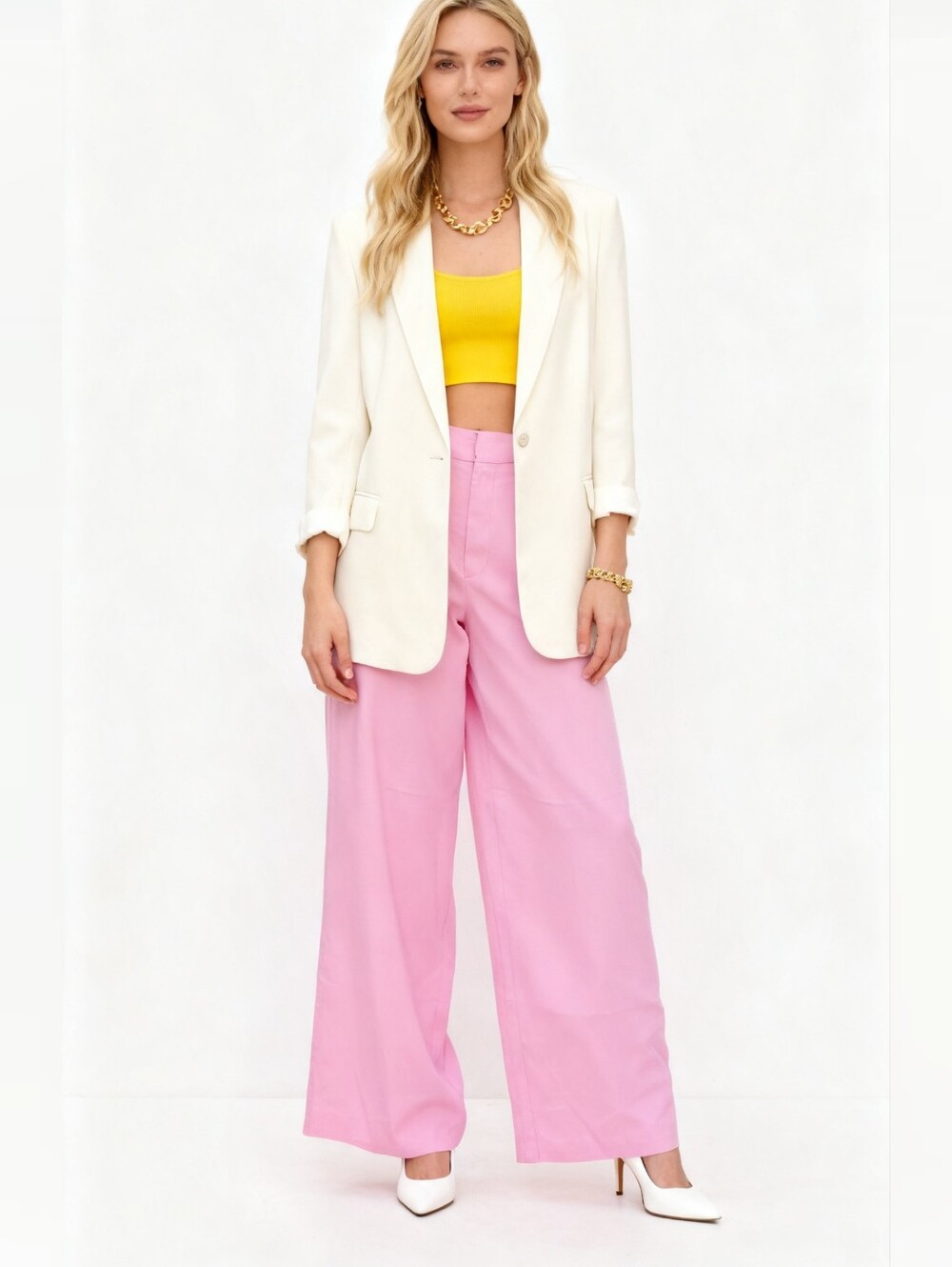 NEW! A New Day Wide-Leg Draped Front Pink Trousers Size 16